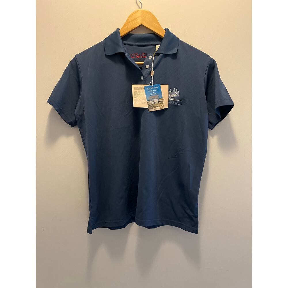 NWT Bob Timberlake Little Mill Country Clue Woman’s Blue Polo Shirt Medium JL